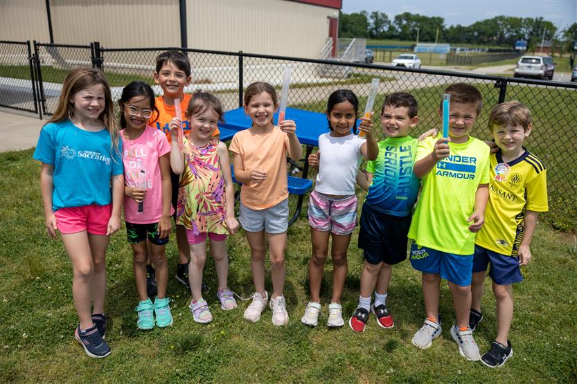 Elementary students enjoy time outside